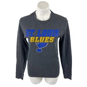 St Louis Blues Unisex Medium Thermal Long Sleeve Shirt Gray NHL